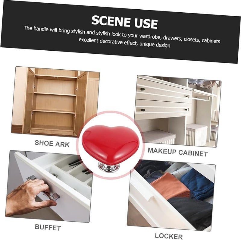 Heart Shape Ceramic Drawer Knob Colorful Cabinet Pulls for Furniture Dressers Closets - Image 2